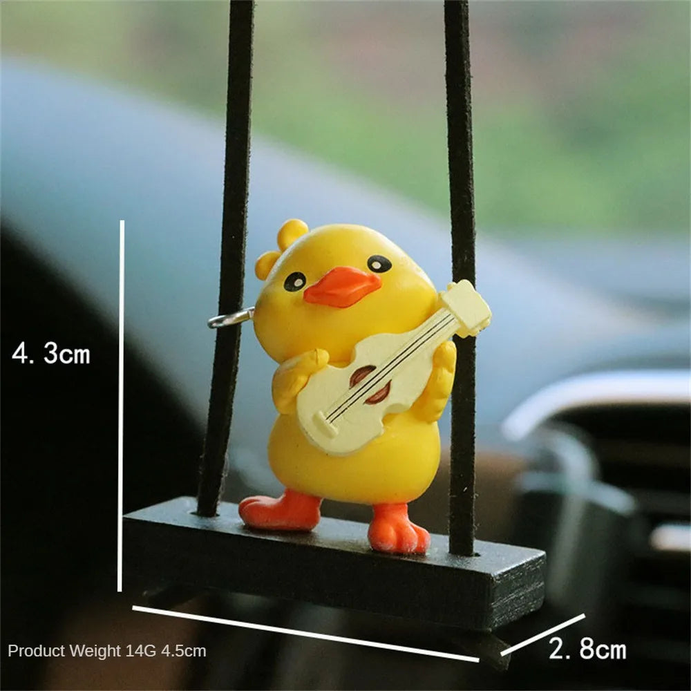 1/2/3PCS Little Yellow Duck Car Pendant Swing Duck Auto Rearview Mirror Hanging Pendant Car Ornaments Car Decorations Interior