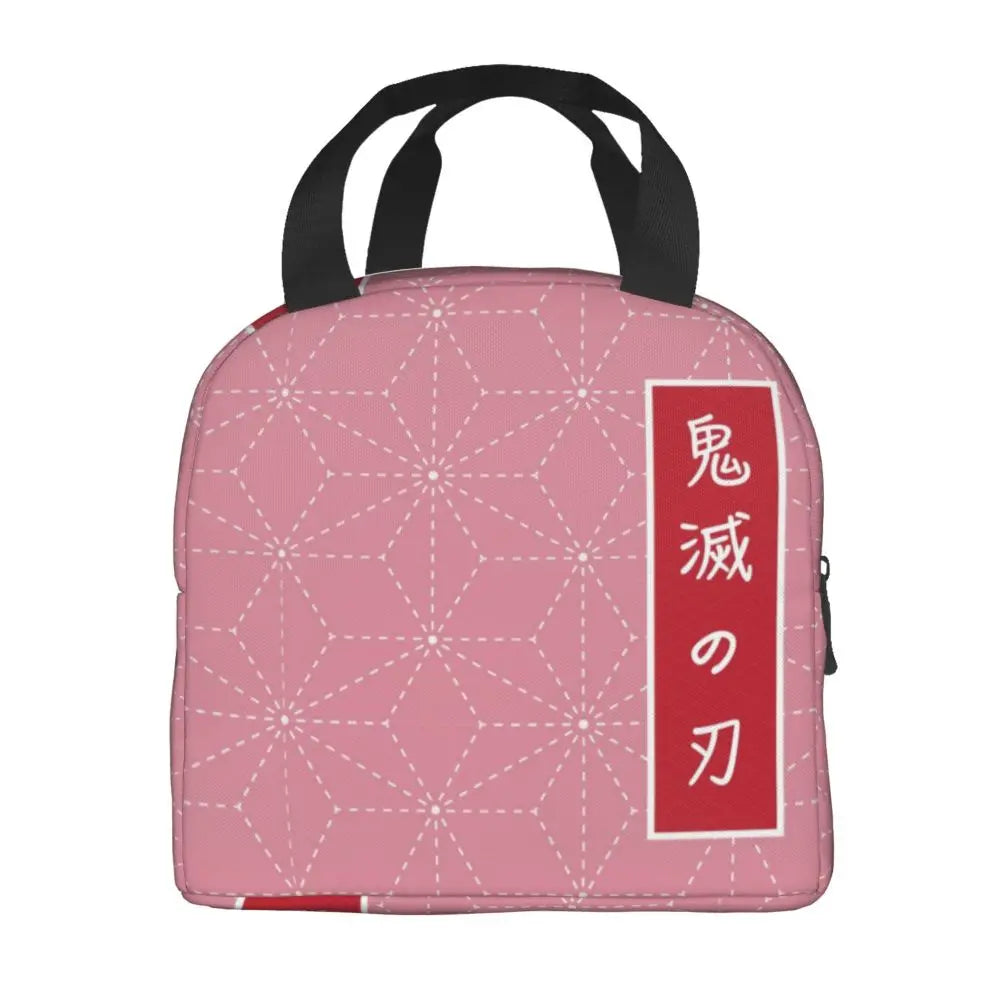 Kimetsu No Yaiba Anime Thermal Insulated Lunch Bag Women Demon Slayer Nezuko Lunch Container for Outdoor Picnic Storage Food Box