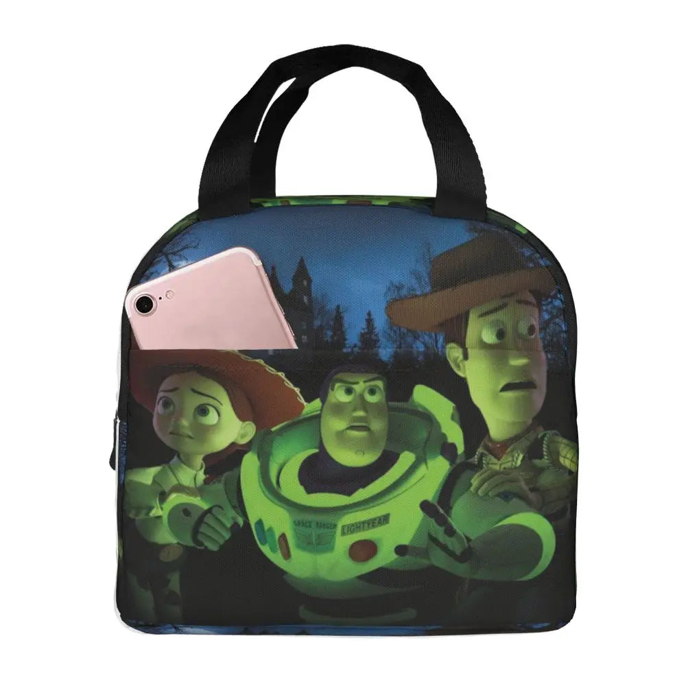 Custom Toy Story Buzz Ranger Suit Insulated Lunch Bag Reusable Thermal Cooler Bento Box For Women Food Container Tote Bags