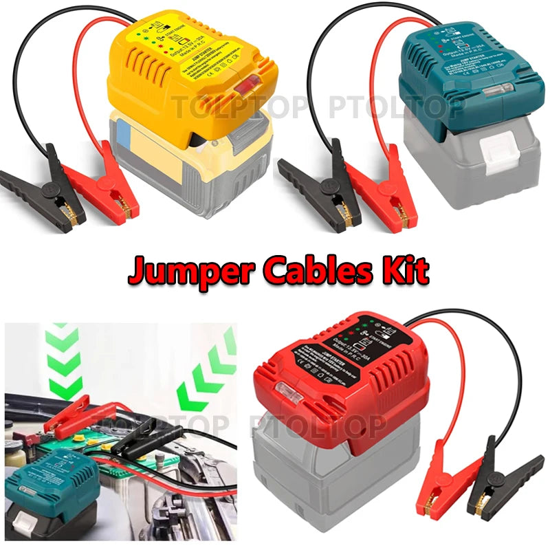 Jumper Cables Car Accessories For Makita/Dewalt/Milwaukee 18V 20V Li-ion Battery 11AWG Jump Starting Adapter Auto Booster Cable