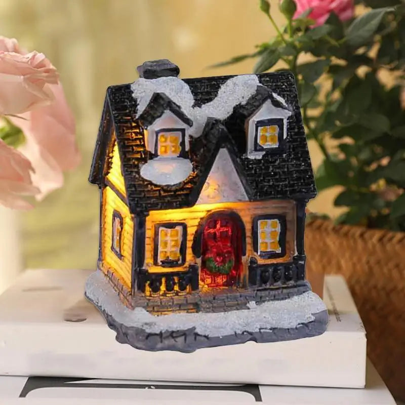 LED Village House Light Up Christmas Village House Resin Light Beacon Table Decoration Suitable For Children And Adults Indoor