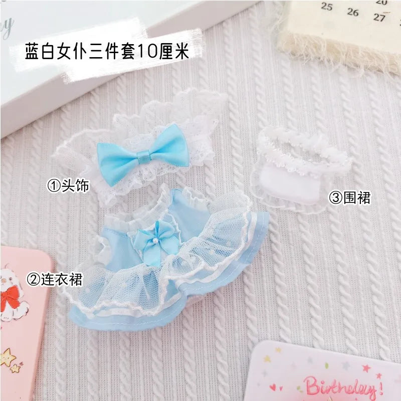 17cm Labubu Clothes Cute Mini Plush Doll's Outfit Accessories Suit Overalls Dress Hairpin for Labubu Dolls Fans Children Gift