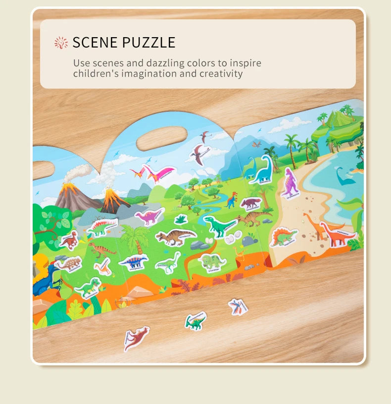 Early Childhood Education Scene Sticker Book Focus Cultivation Quiet Sticker Book Enlightenment Puzzle Cognitive Book For Kids