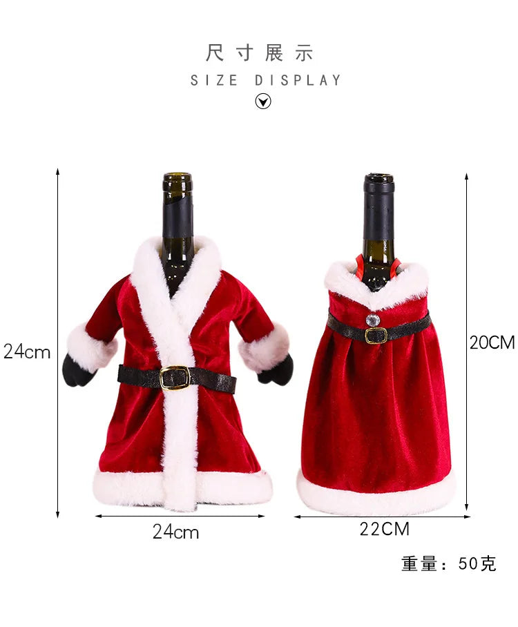 Christmas Wine Bottle Cover Merry Christmas Decorations For Home 2024 Christmas Ornament Xmas Navidad Natal Gifts New Year 2025