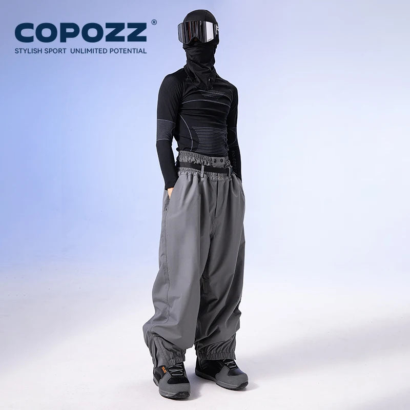 COPOZZ Brand Winter 3L Male Ski Pants Outdoor Sports Permeable Windproof Waterproof Female Snow Pant Warm Ski Snowboard Trousers