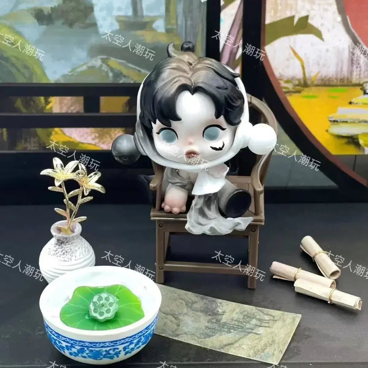 Hot Skullpanda Momei Series Model Toys Sp11 Generation Antique Collection Desk Ornament Decoration Toy Birthday Gift Doll