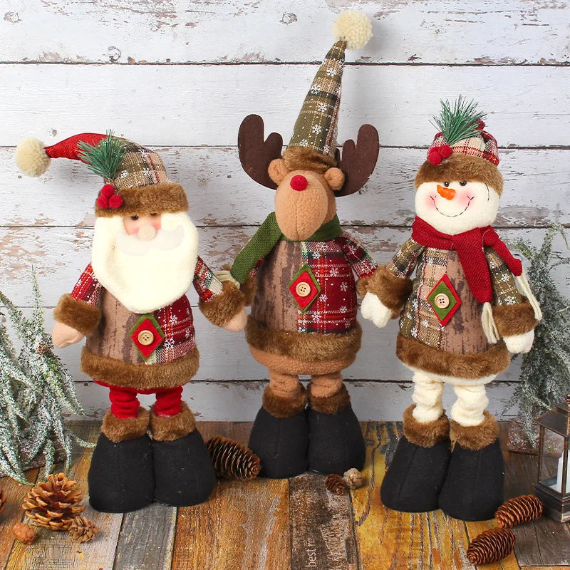 Cute Christmas Decoration Santa Claus Elk Santa Doll Christmas Ornaments Supplies New Year Home Decor Kid Gifts Navidad Natal