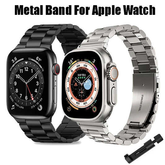 Stainless Steel Strap For Apple Watch Band 45mm Ultra 49mm 41mm 40mm 44mm Strap Metal Bracelet For Iwatch Series 9 10 46mm 42mm