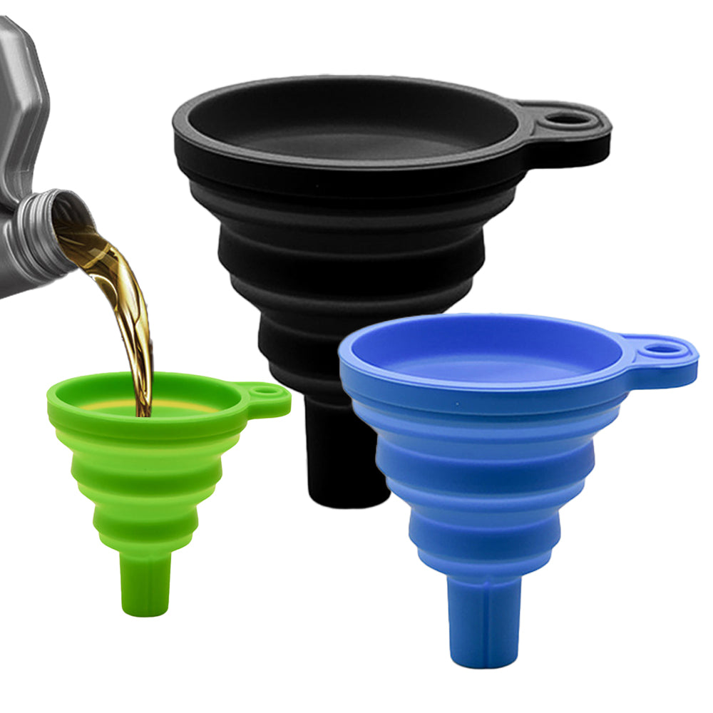 Engine Funnel Car Universal Silicone Liquid Funnel Washer Fluid Change Foldable Portable Auto Engine Oil Petrol Change Funnel