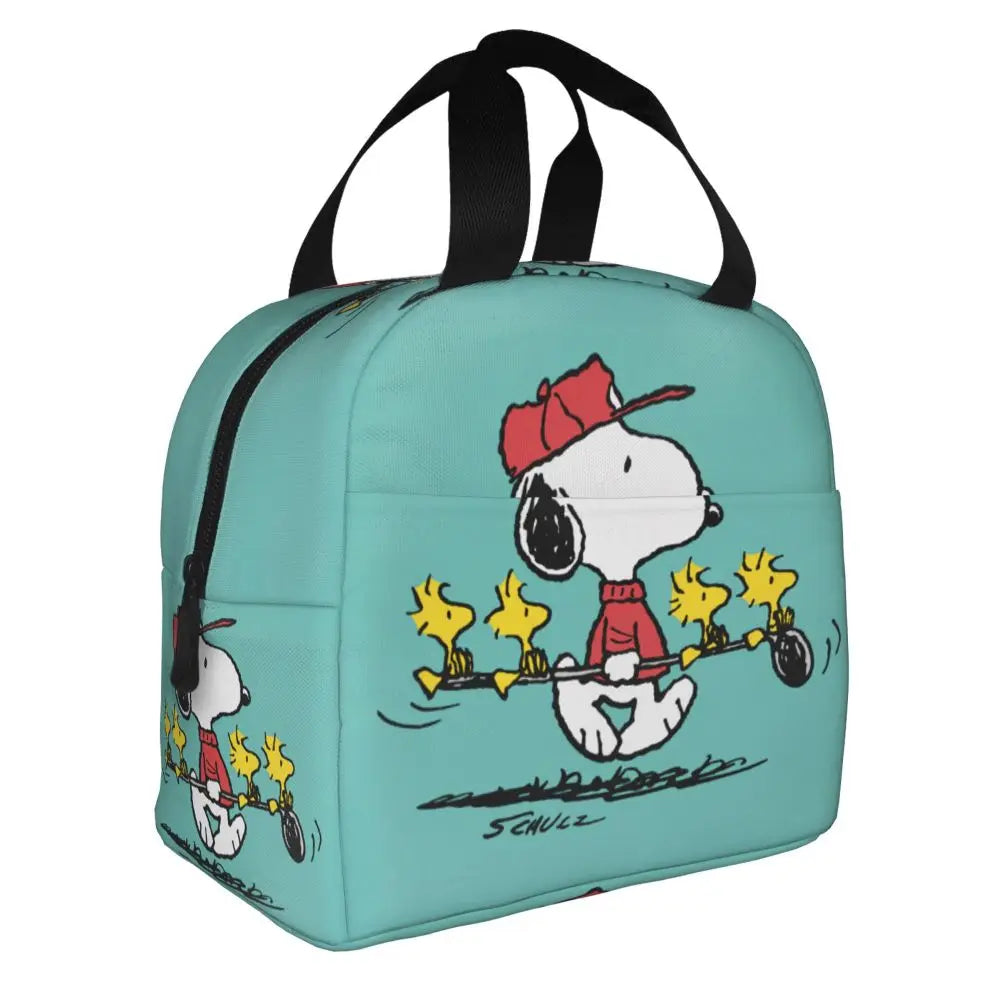 Custom Funny Cartoon Snoopy Lunch Box Waterproof Thermal Cooler Food Insulated Lunch Bag Kids For Kids Portable Picnic Tote Bags