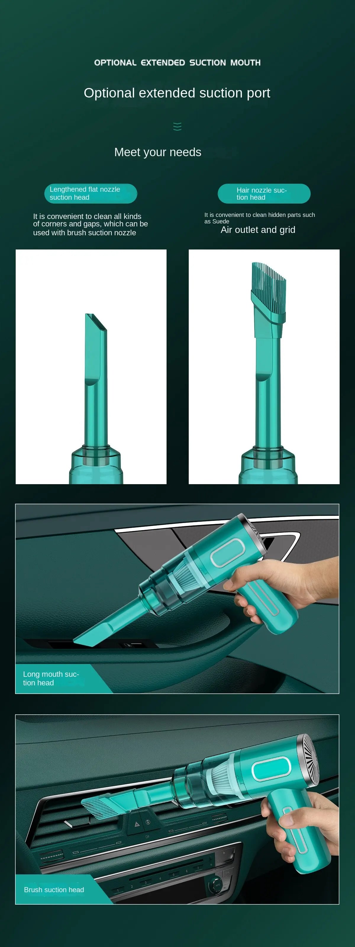 Car Cordless Vacuum Cleaner Portable Large Suction Household Cleaning Equipment Handheld Dust Collector Small Mini Dust Blower