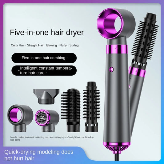 5 in 1 Quality Hairdryer Comb Hot Air Comb for Curling and Straightening Hair Automatic Straight Hair Comb Styling Hair Dryer