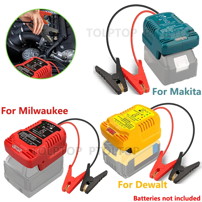 Jumper Cables Car Accessories For Makita/Dewalt/Milwaukee 18V 20V Li-ion Battery 11AWG Jump Starting Adapter Auto Booster Cable