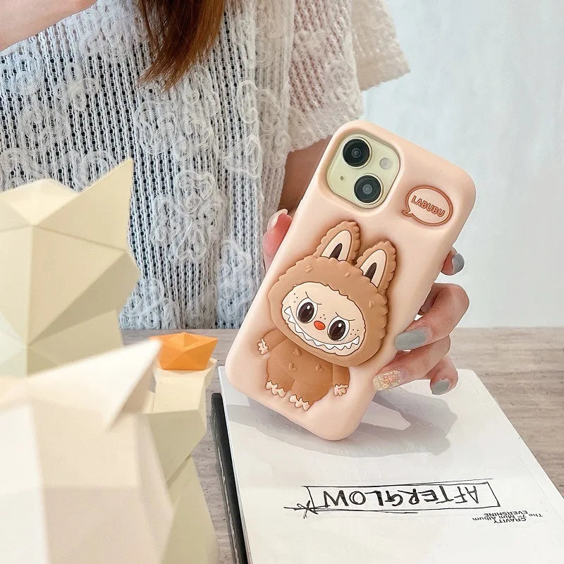 Hot Sale Kawaii Labubu Cell Phone Cases Cartoon Sanrio Cute Phone Cases Suitable For Mobile Iphone12 To Iphone16 Christmas Gifts