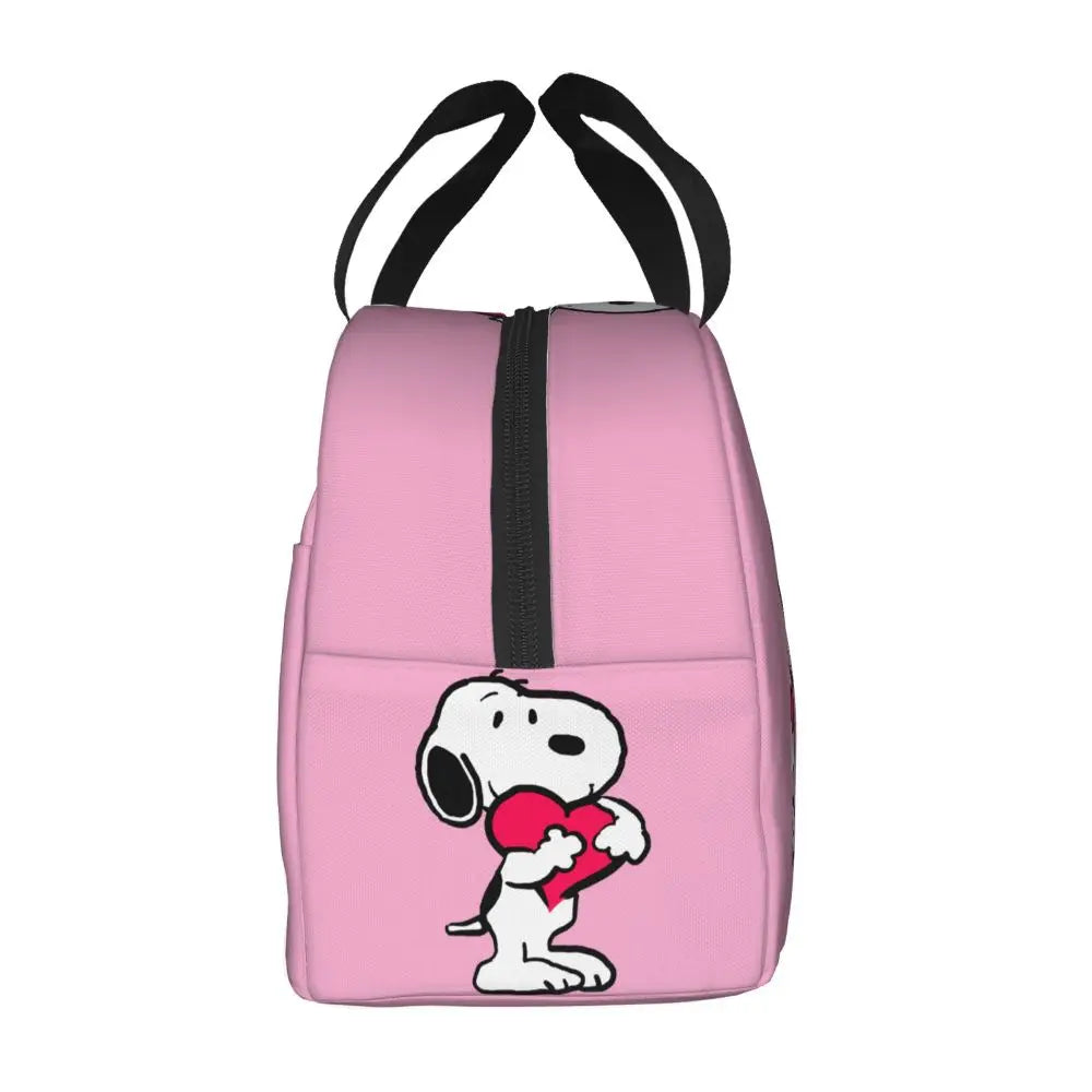 Custom Funny Cartoon Snoopy Lunch Box Waterproof Thermal Cooler Food Insulated Lunch Bag Kids For Kids Portable Picnic Tote Bags