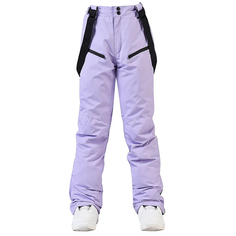 New Thicken Ski Pants Women Windproof Waterproof Winter Snow Pants Outdoor Sports Snowboarding Warm Breathable Trousers