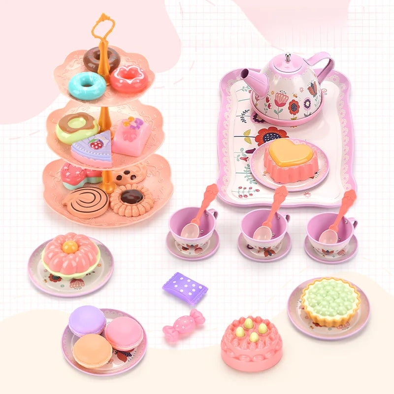 Play tea set Kitchen Play Set children furniture Infant Pretend  Kids Toys For Girls Kitchen Set