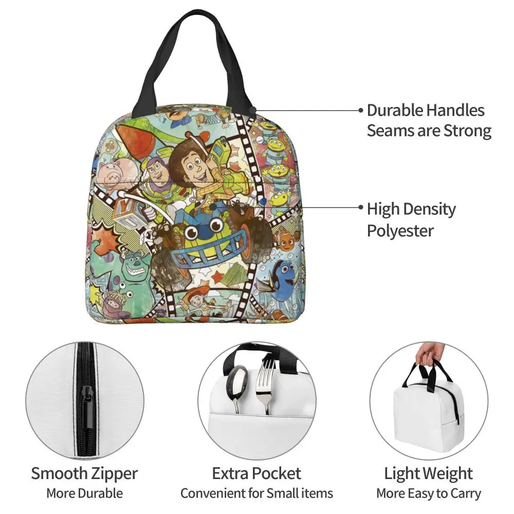 Custom Toy Story Buzz Ranger Suit Insulated Lunch Bag Reusable Thermal Cooler Bento Box For Women Food Container Tote Bags