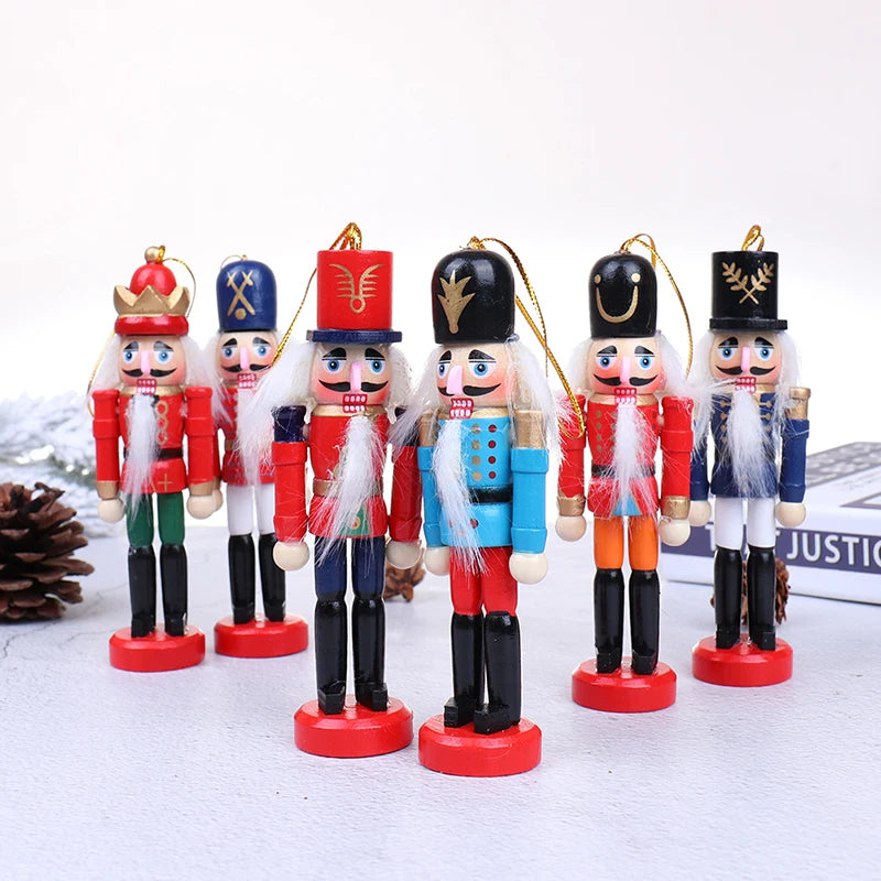 14/13/12/10.5cm Christmas Nutcracker Puppet Ornaments Desktop Home Decor Walnuts Soldiers Band Dolls Nutcracker Miniatures 1PCS