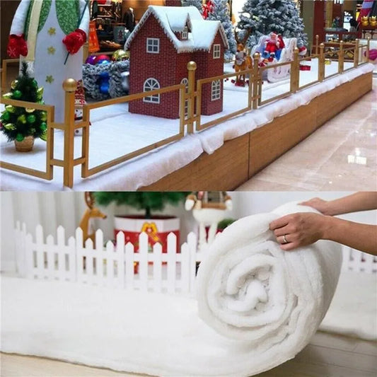 Artificial Christmas Snow Roll White Snow Mat Snow Blanket Soft Photo Prop for Tree Xmas Village Backdrop Tree Decorations 2024