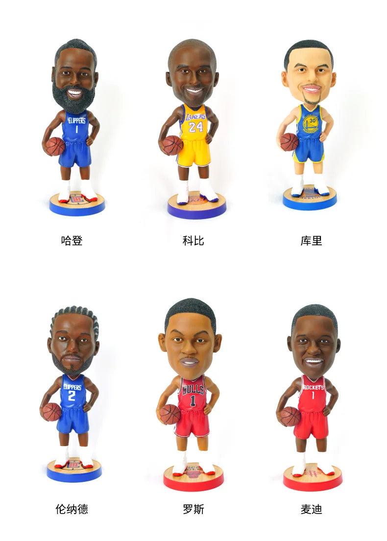 20CM MINISO&NBA Basketball Star PVC Shaking Head Figurine Figurine Home Decoration Ornament Artwork Boyfriend Birthday Gift