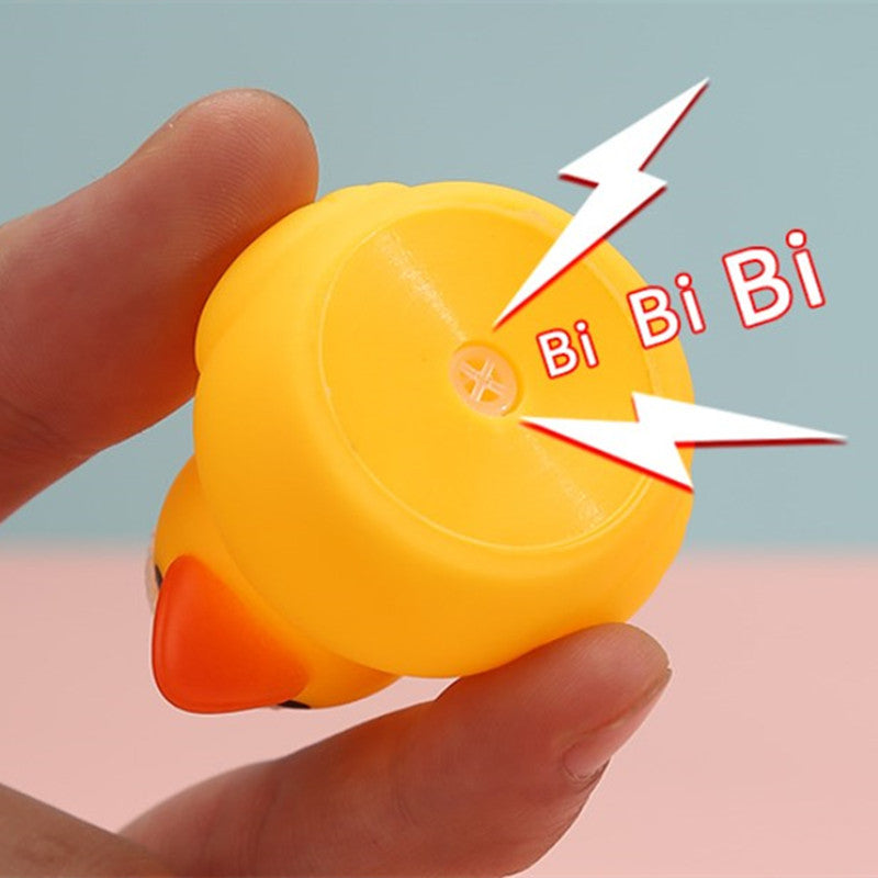 Baby Bath Toys Cute Little Yellow Duck with Squeeze Sound Floating Duck Bath Toys Soft Rubber Float Duck Water Toy Gift for Kids