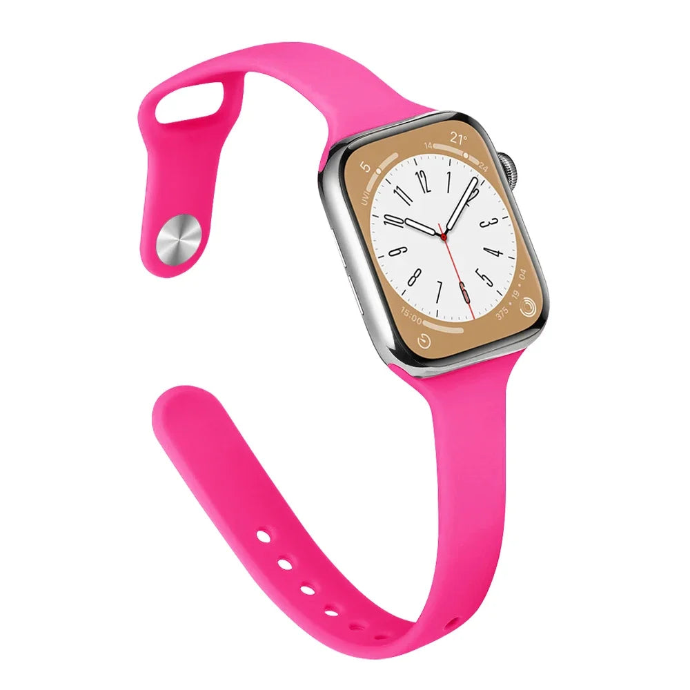 Slim strap for Apple watch band 44mm 40mm 38mm 42mm ultra 49mm Silicone bracelet correa iWatch series 6 se 5 4 3 7 8 45mm 41mm