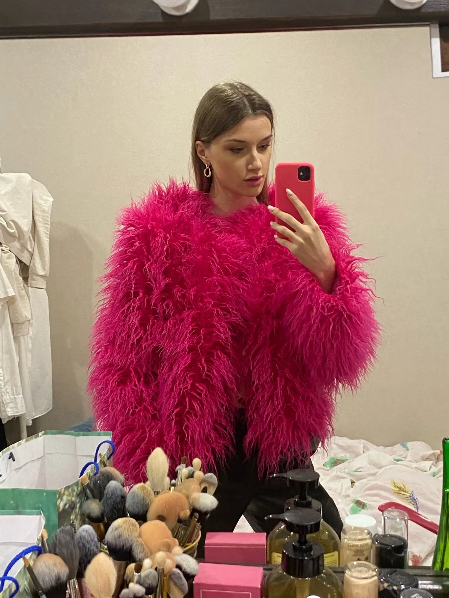 Fur Coats Women Autumn Winter Top Fashion Pink Faux Fur Coat Elegant Thick Warm Faux Fur Jackets for Women 2022