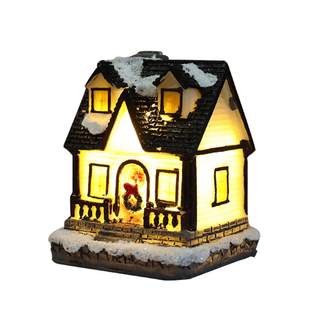 House Figurine Christmas Resin Wear Resistant Tiny Resin House Village Miniature Model   Xmas Decoration  for Wedding