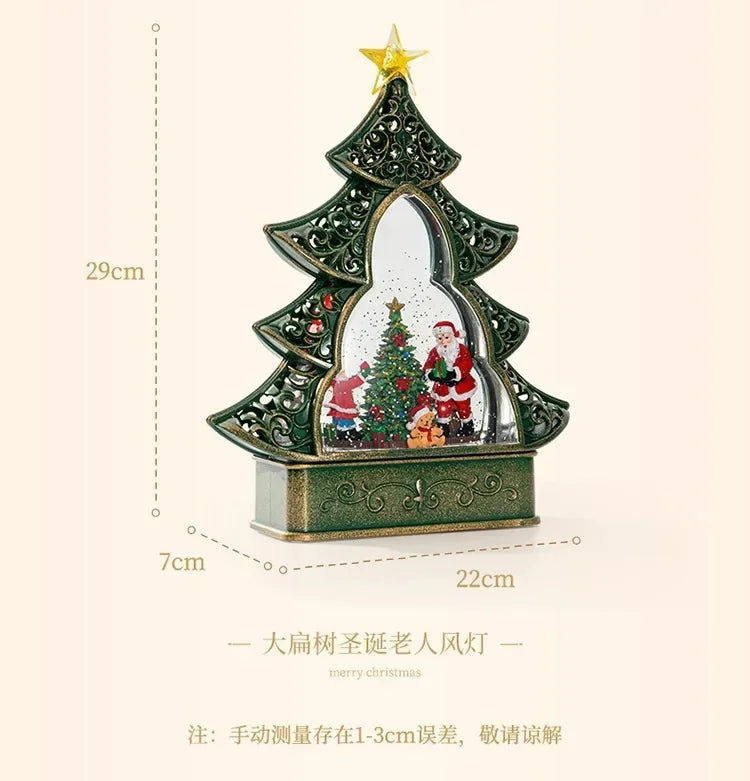 Christmas Gift Santa Tree Small Night Lamp Storm Lantern Decoration Decoration Creative Gift Set Bag