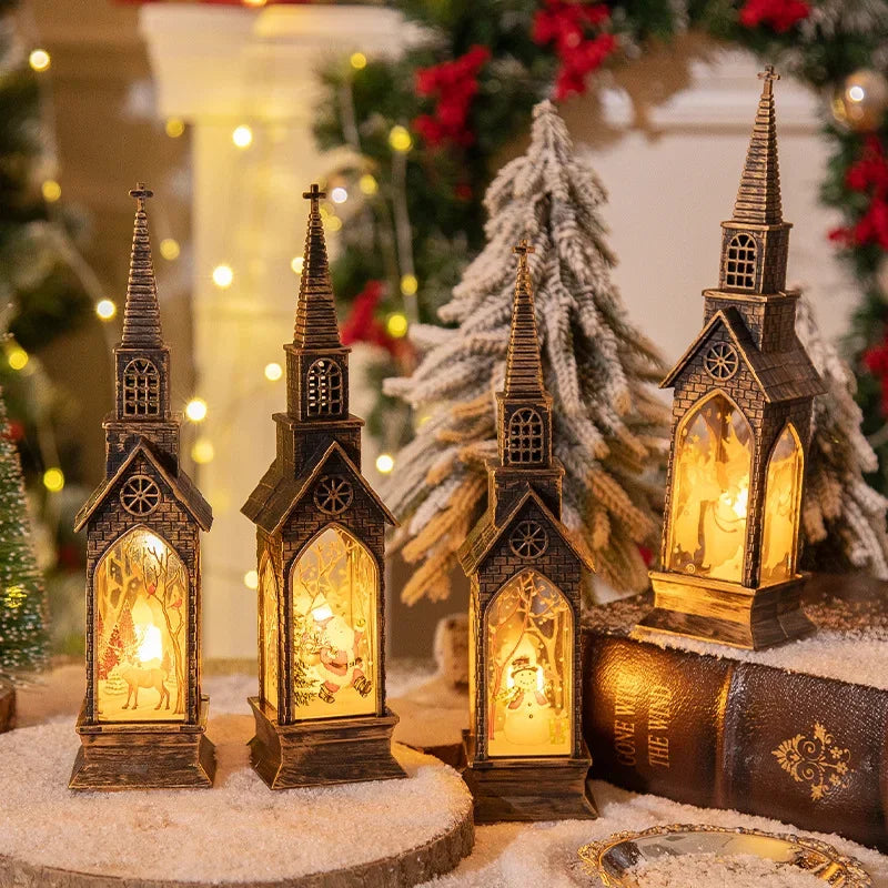 Christmas Light Up Church Decorative Battery Operated Lantern Ornament Light Up Holiday Ornaments Christmas Decorations for Kids