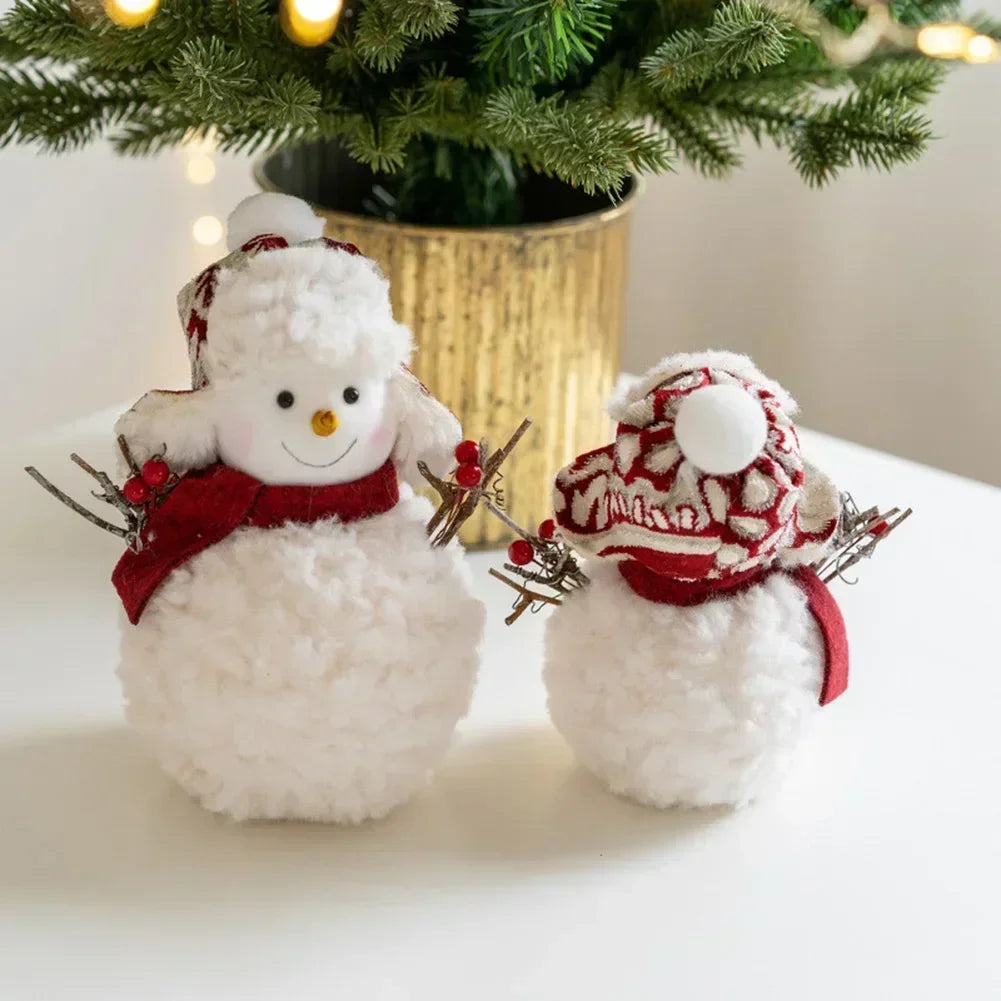 Christmas Ornaments Christmas Round Hat Snowmen Dolls Xmas Decoration Merry Christma Happy New Year Decoration