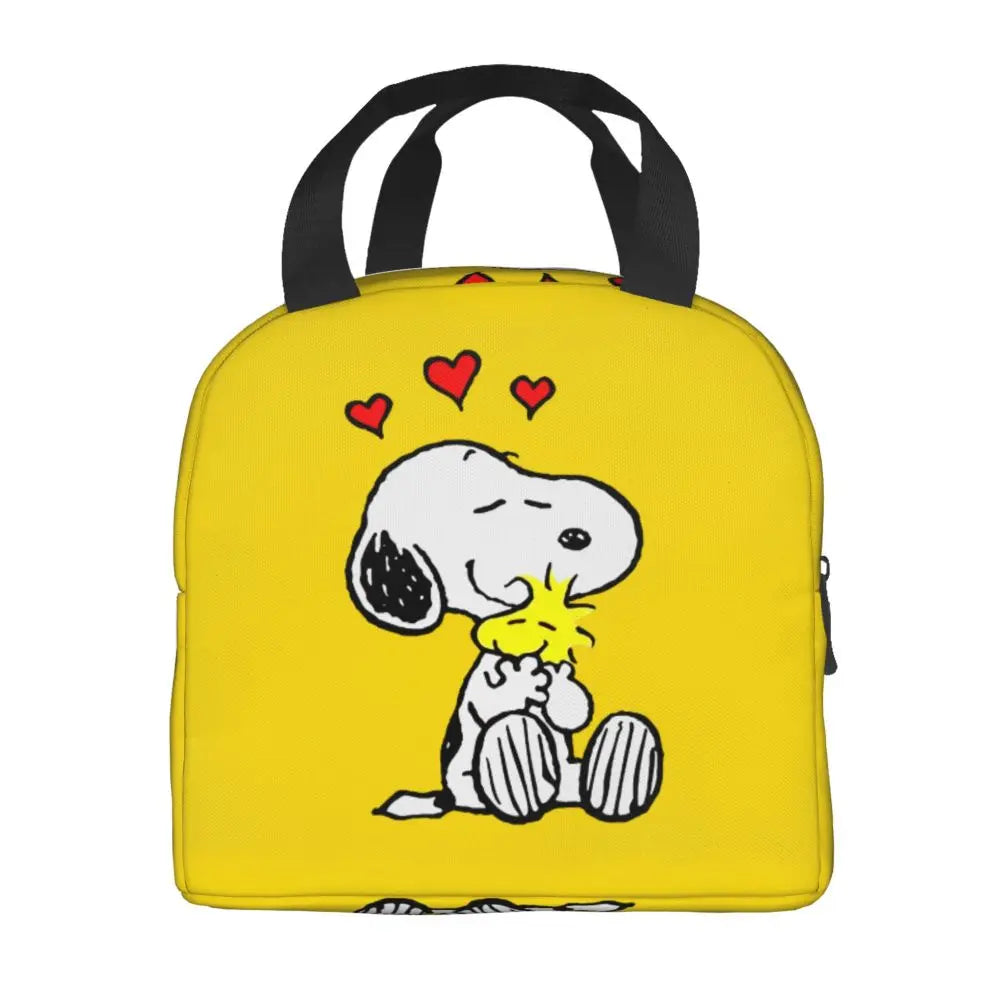 Custom Funny Cartoon Snoopy Lunch Box Waterproof Thermal Cooler Food Insulated Lunch Bag Kids For Kids Portable Picnic Tote Bags