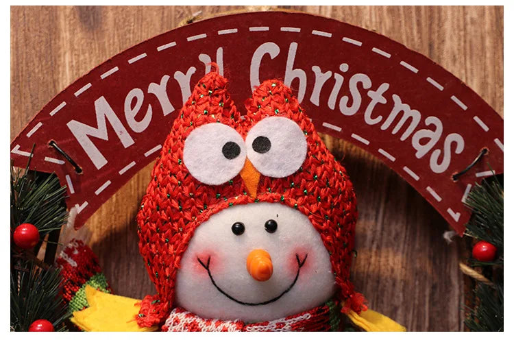 Elk Snowman Rattan Circle Christmas Flower Wreath Shopping Mall Window Christmas Tree Christmas Decorations Children's Doll