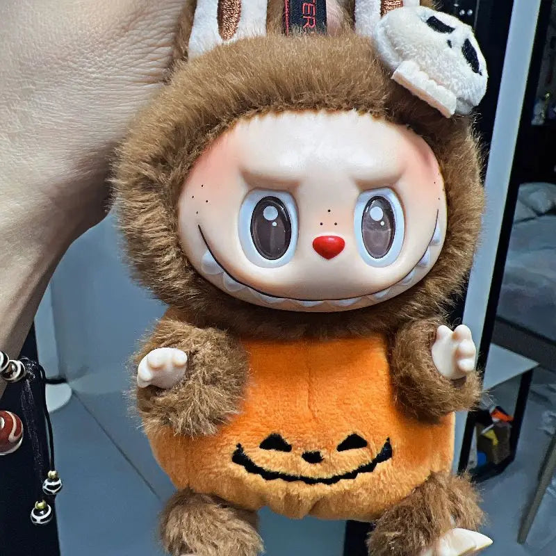 Replica Labubu Keychain Halloween Pumpkin Strange Carnival Labubu Pendant Surprise Collectible Doll Creative Ornament Toy Gift