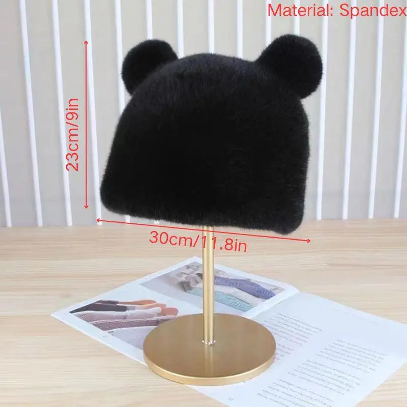 Winter Plush Hat Women Thickened Warm Bucket Hats For Women Men Simple Imitation Fur Ear Protection Cap Windproof Fisherman Cap