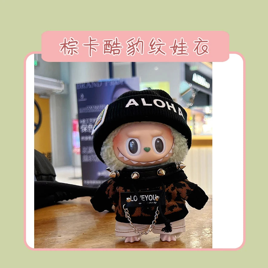 Hot Labubu Doll Clothes Fashion Clothes Hoodies For 17cm Doll Clothes Color Match Hoodies Dolls Accessories Cute Little Cloths