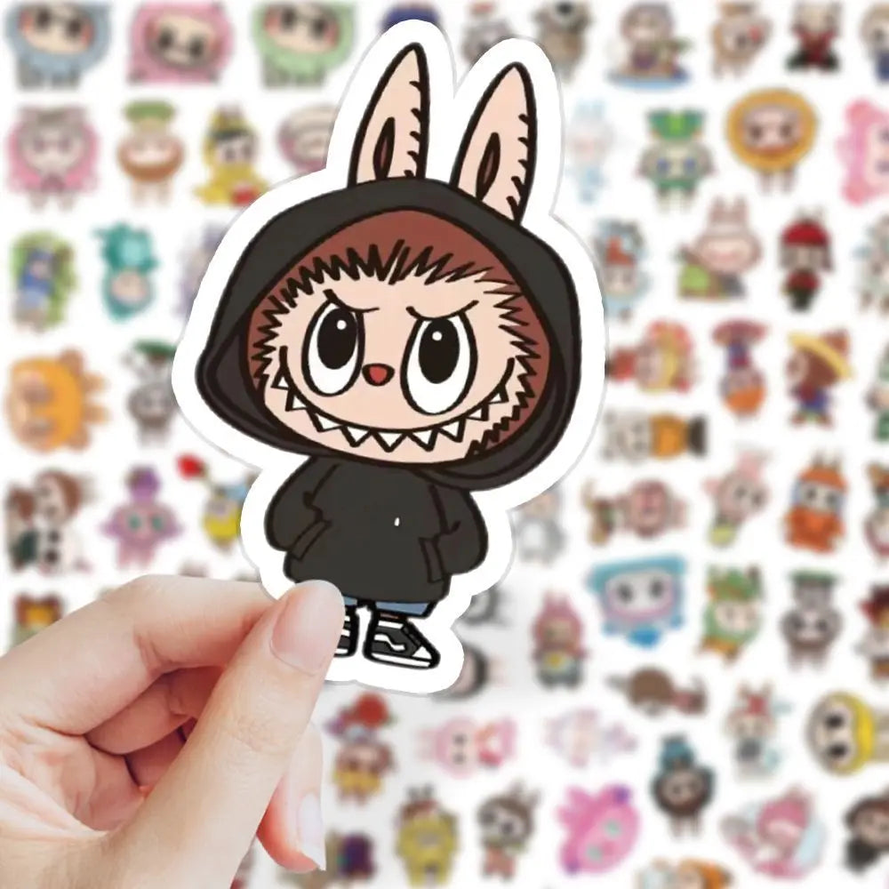 103 PCS Labubu Cute Monster Cartoon Waterproof Stickers Pack Anime Accessories