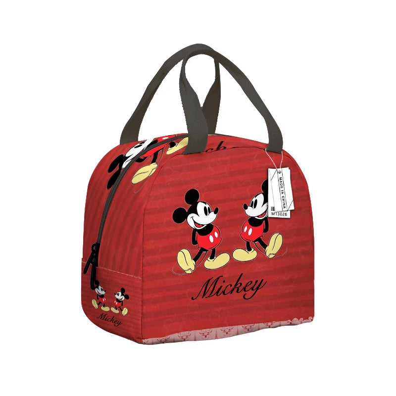 Disney Mickey Mouse Lunch Bag Cartoon Minnie Mouse Large Capacity Waterproof Thermal Insulation Bag Children Food Storage Box