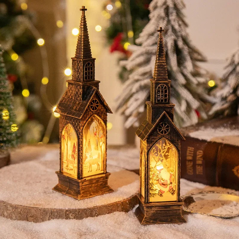 Christmas Light Up Church Decorative Battery Operated Lantern Ornament Light Up Holiday Ornaments Christmas Decorations for Kids