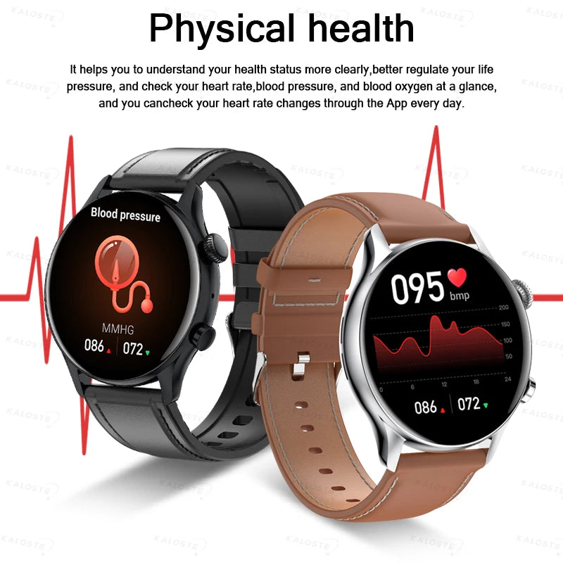 KAVSUMI Smartwatch 2024 New AMOLED 390*390 HD Screen Always On Display Bluetooth Call IP68 Waterproof  NFC Women Men  Smar Watch