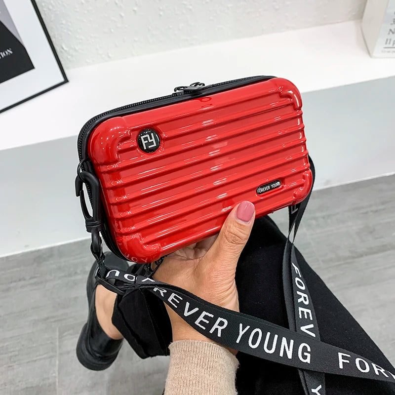 Luggage Small Bag Women's Crossbody Shoulder Personality Hand-Held Mini Suitcase-Style Box Small Square Women's Bag