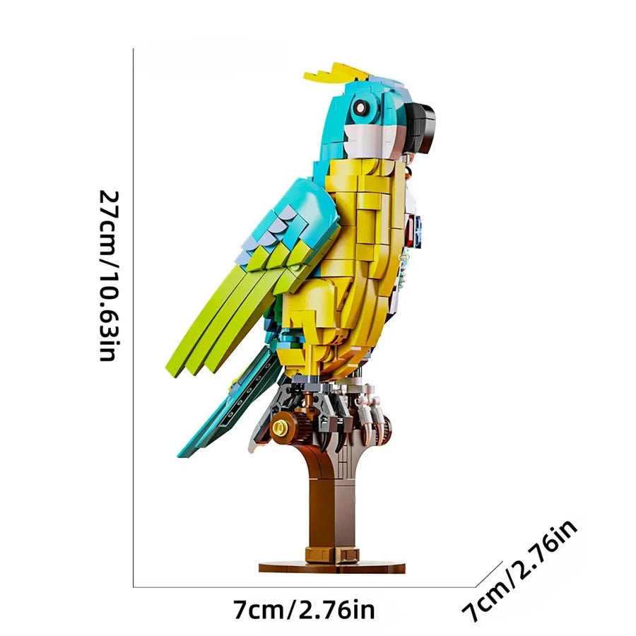 Technical Mechanical Shark Parrot Mantis Frog Manta Ray Sea Animal Light Building Blocks Bricks Model Assembly Toy For Kid Gift