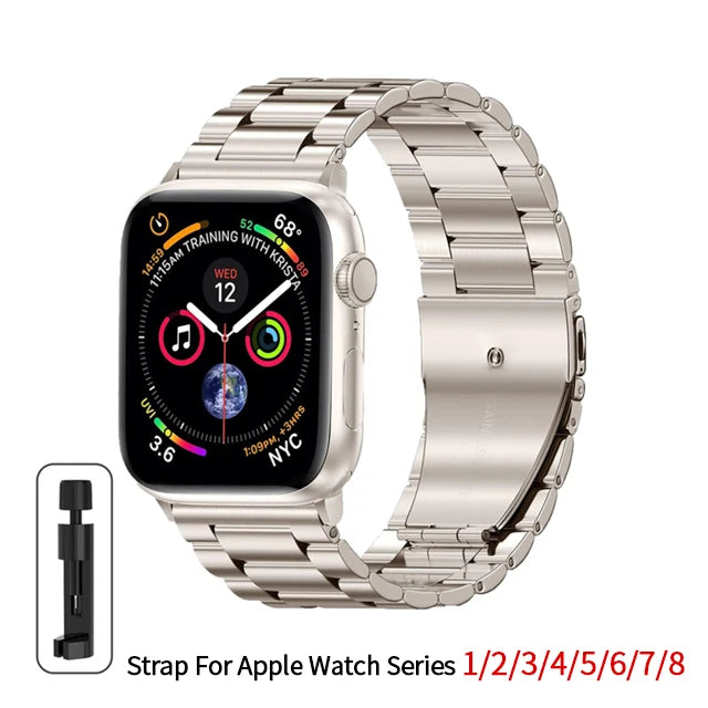 Stainless Steel Strap For Apple Watch Band 45mm Ultra 49mm 41mm 40mm 44mm Strap Metal Bracelet For Iwatch Series 9 10 46mm 42mm