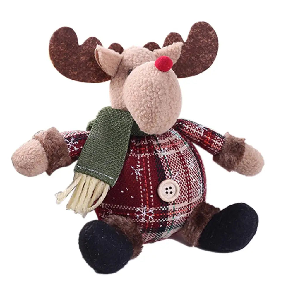 2023 Cute Christmas Santa Snowman Deer Doll Decoration Gift Doll Christmas Tree Hanging Ornament New Year Xmas Home Decoration