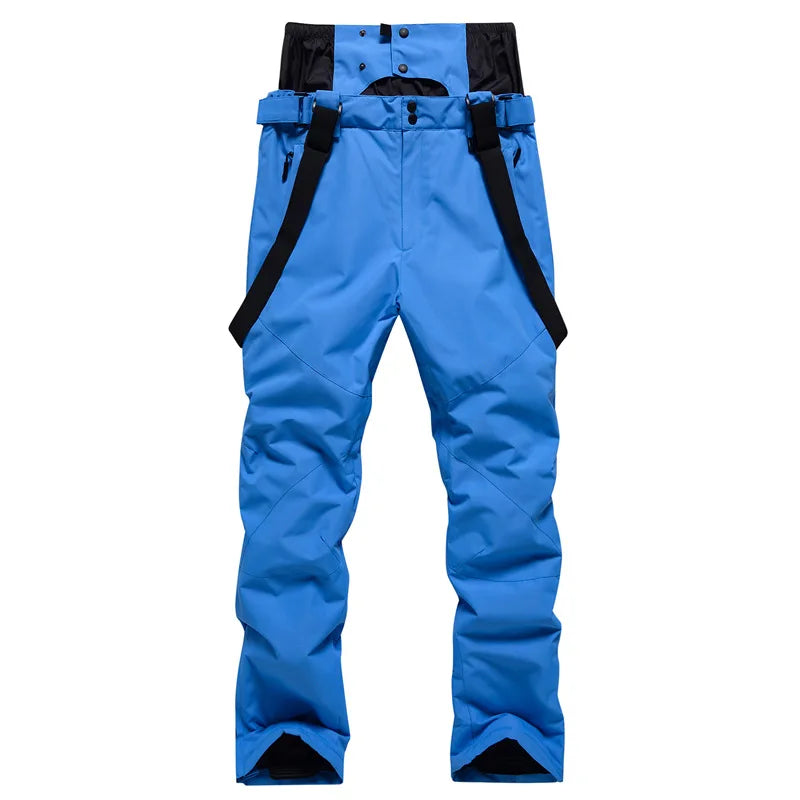 New Men Women Suspenders Ski Pants Windproof Waterproof Warm Couple Snow Trousers Winter Ski Snowboard Pants Waist Protection