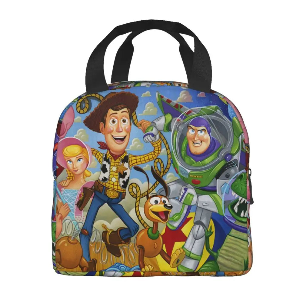 Custom Toy Story Buzz Ranger Suit Insulated Lunch Bag Reusable Thermal Cooler Bento Box For Women Food Container Tote Bags