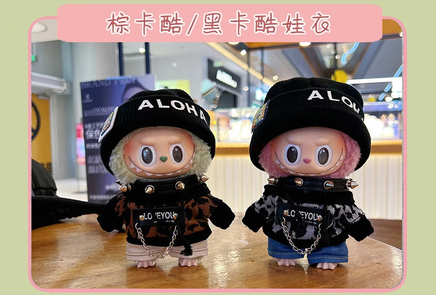 Hot Labubu Doll Clothes Fashion Clothes Hoodies For 17cm Doll Clothes Color Match Hoodies Dolls Accessories Cute Little Cloths