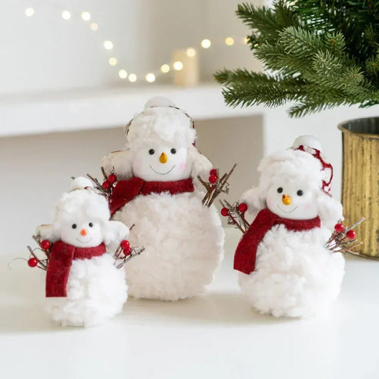 Christmas Ornaments Christmas Round Hat Snowmen Dolls Xmas Decoration Merry Christma Happy New Year Decoration