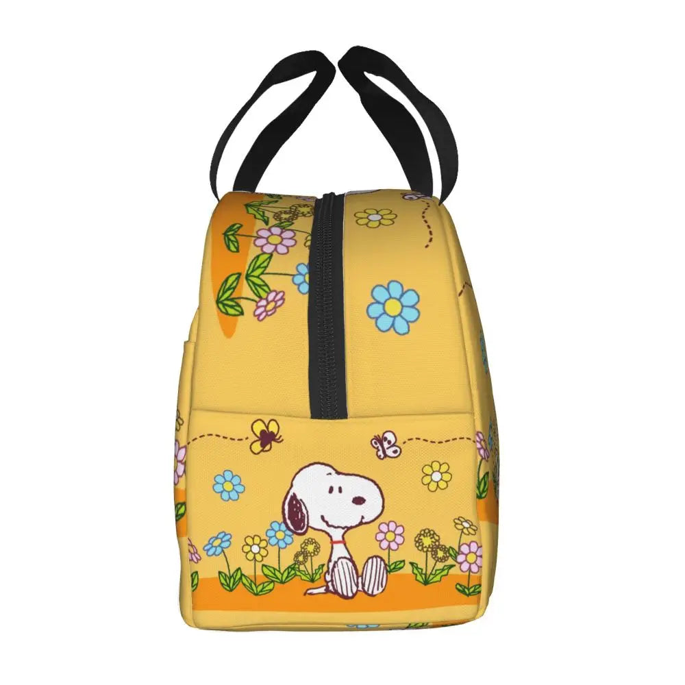 Custom Funny Cartoon Snoopy Lunch Box Waterproof Thermal Cooler Food Insulated Lunch Bag Kids For Kids Portable Picnic Tote Bags